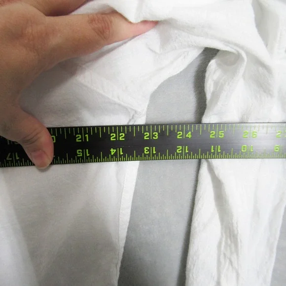 Zecmos Mens XL White Long Sleeve Button Down Shirt Roll Tab Casual - Picture 4 of 9